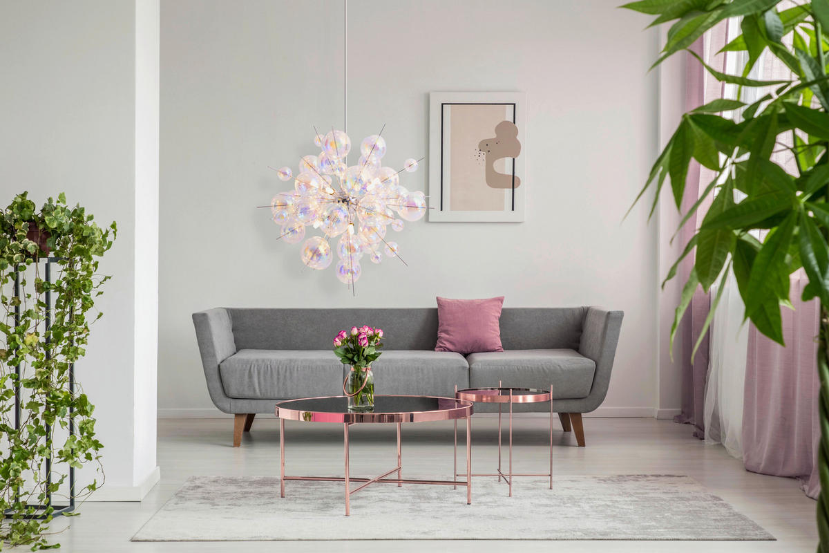 Näve Leuchten Pendelleuchte 7026430 multicolor Glas Metall B/H/T: ca. 65x65x65 cm G9 10 Brennstellen Explosion - multicolor (65,00/65,00/65,00cm) - Näve Leuchten