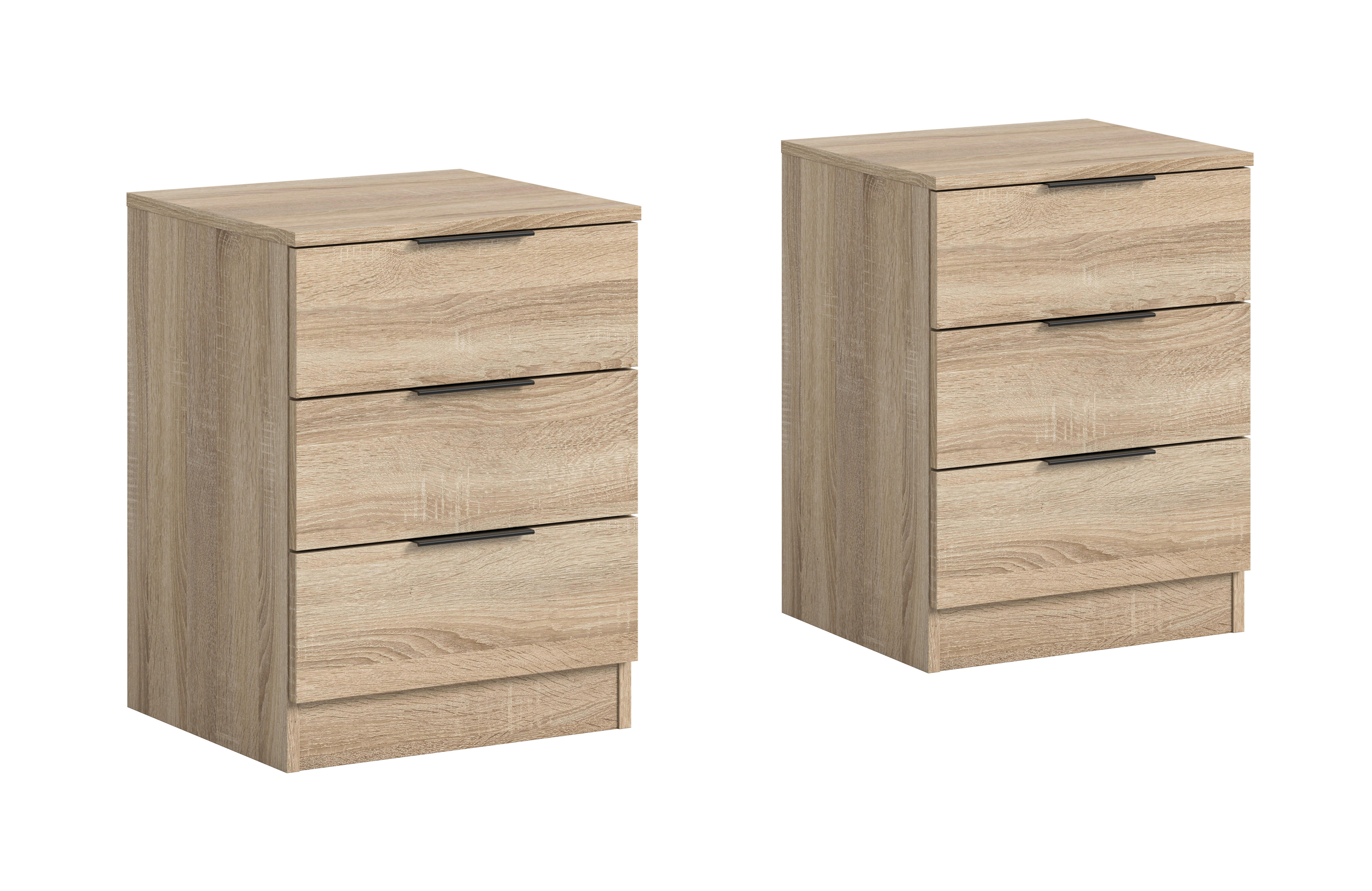 Nachtkonsolen KOPENHAGEN, Set Eiche Sonoma Nachbildung B/H/T: ca. 45x60x40 cm KOPENHAGEN, Set - Eiche (45,00/60,00/40,00cm) - xonox.home