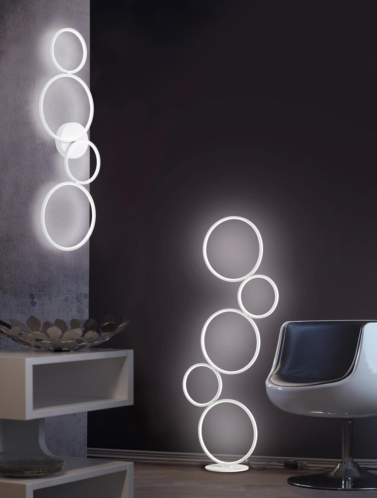 TRIO Stehleuchte 422610531 weiß Metall B/H: ca. 47x115 cm LED-Stehleuchte_Rondo - weiß (47,00/115,00cm) - Trio