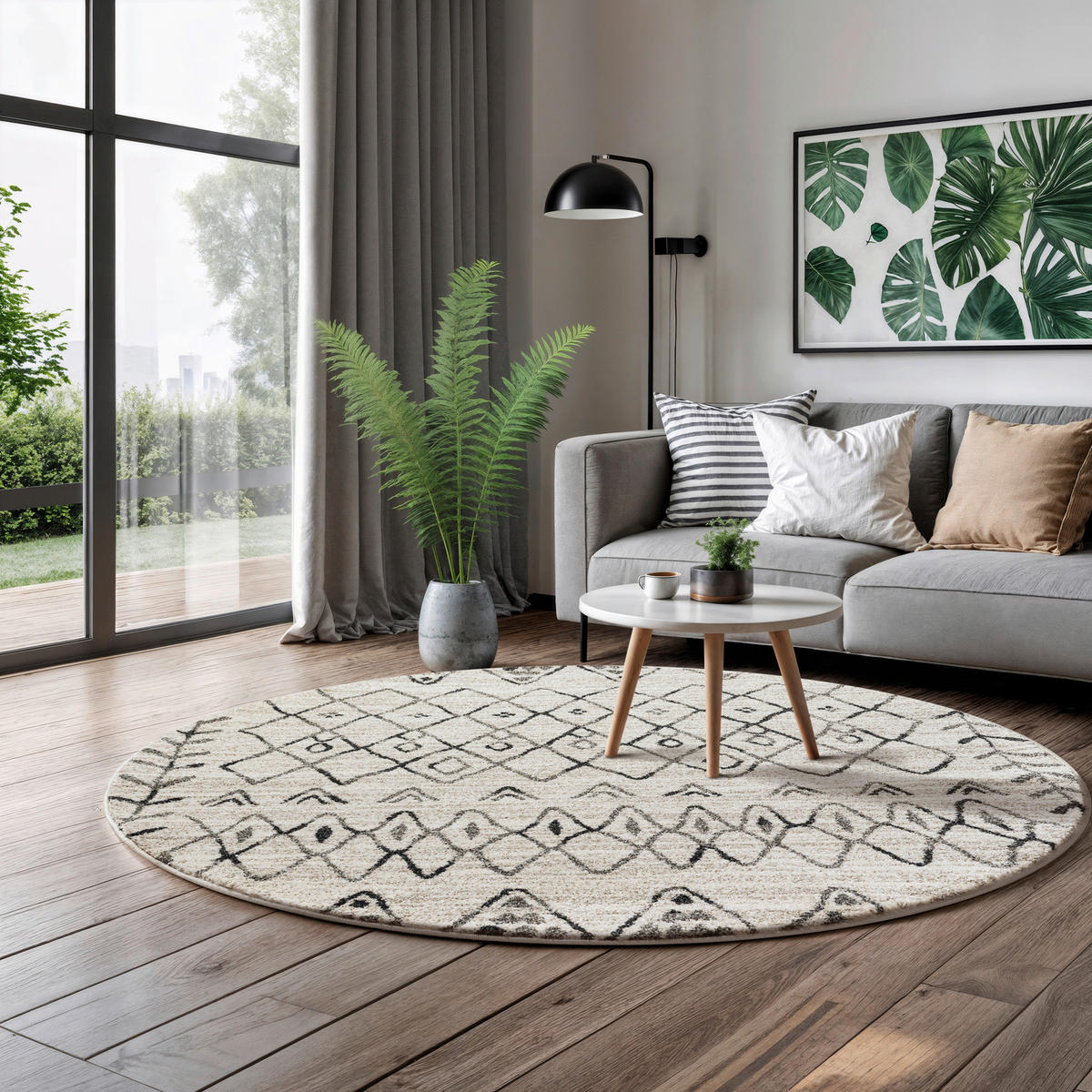 Sanat Teppich creme B/L: ca. 120x120 cm Teppich_Boho_8200_120x120 - creme (120,00/120,00cm) - Sanat