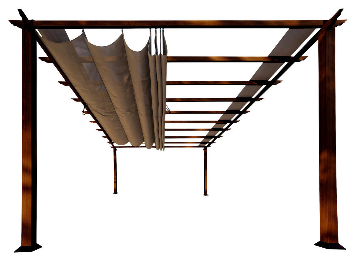 Paragon Outdoor Pavillon Florenz dunkelbraun Metall B/H/L: ca. 505x236x350 cm Florenz - dunkelbraun (350,00/505,00/236,00cm) - Paragon Outdoor