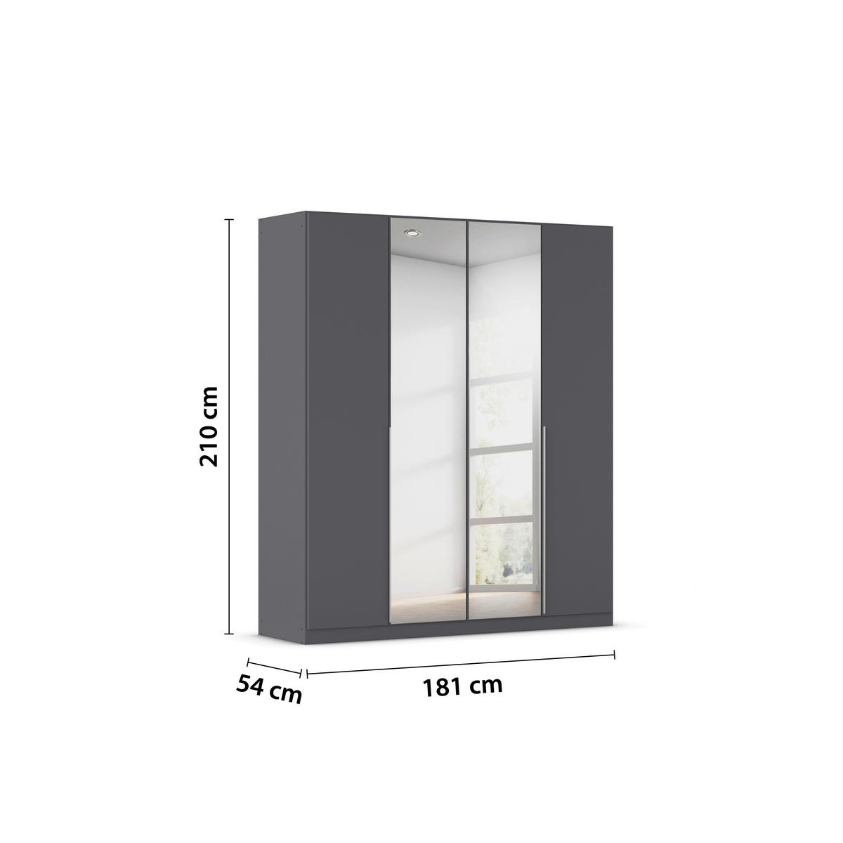 Kleiderschrank Alabama grau B/H/T: ca. 181x210x54 cm Alabama - Alu/grau (181,00/210,00/54,00cm)