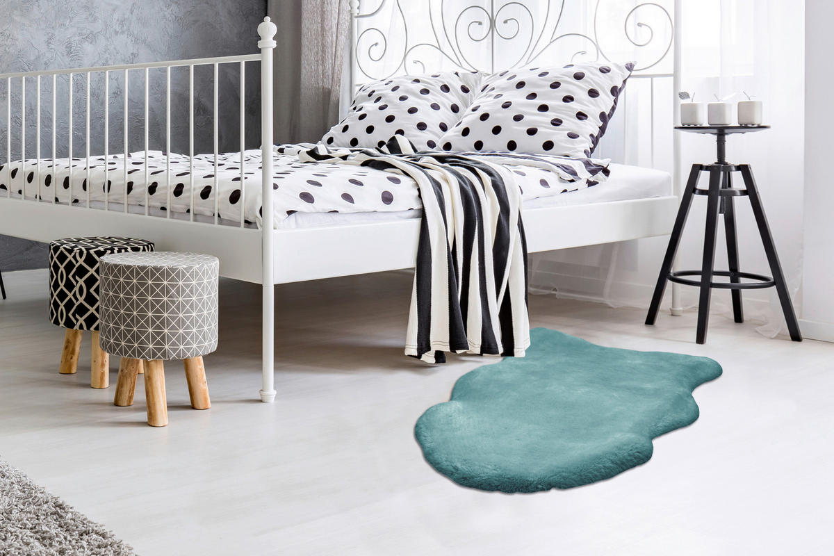 Arte Espina Hochflorteppich Rabbit Sheepskin 225 hellblau B/H/L: ca. 60x3,5x90 cm Rabbit Sheepskin 225 - hellblau (90,00/60,00/3,50cm) - Arte Espina