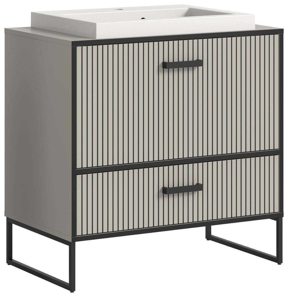 Waschplatz BAGNO schwarz Kaschmirgrau Nachbildung B/H/T: ca. 80x84x48 cm BAGNO - schwarz (80,00/84,00/48,00cm) - xonox.home
