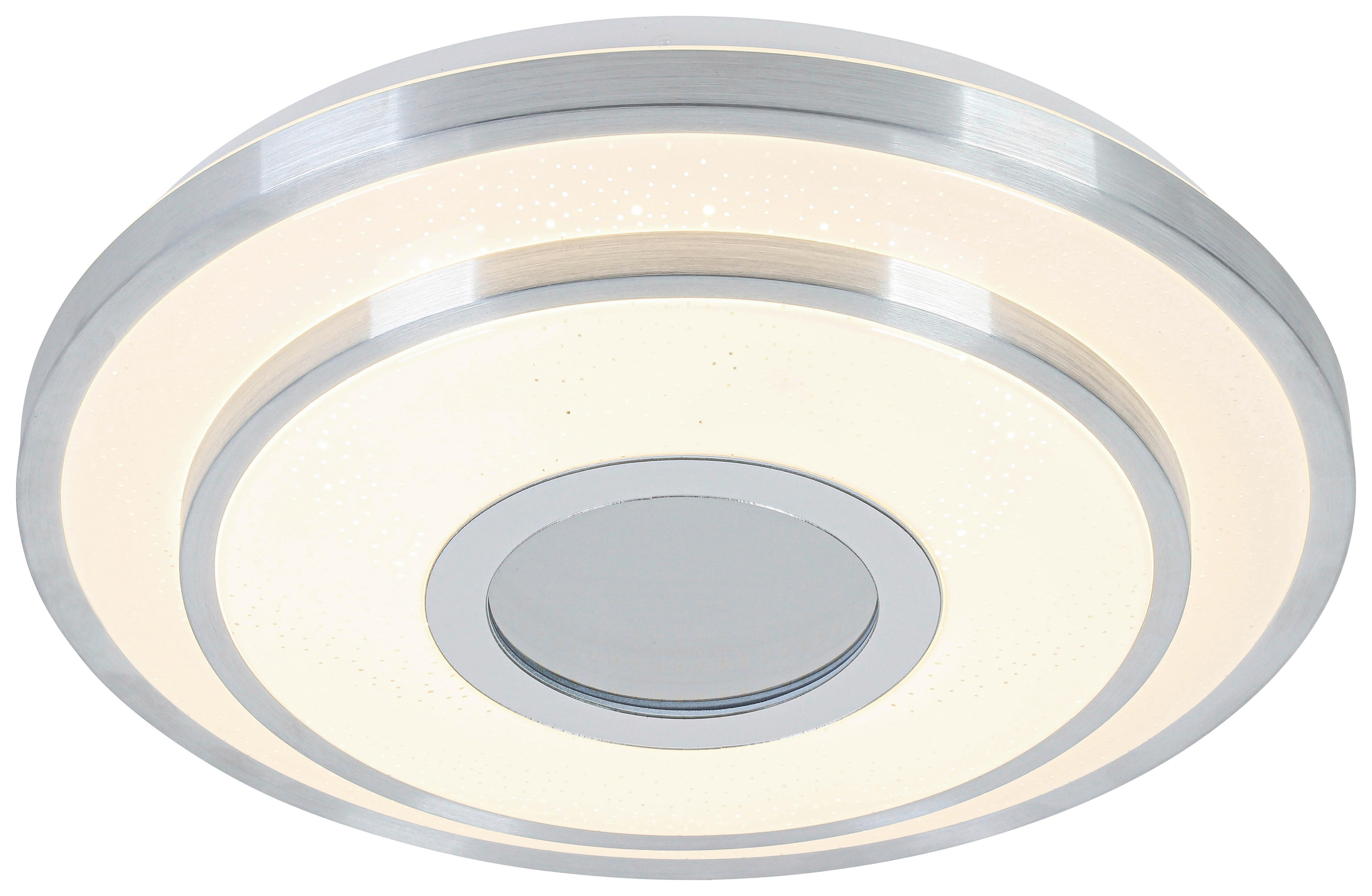 Nolo LED Deckenleuchte Chrom weiß Kunststoff Metall B/H/L: ca. 38x7,5x38 cm 2 Brennstellen LED-Deckenleuchte_Nici - weiß/Chrom (38,00/38,00/7,50cm) - Nolo