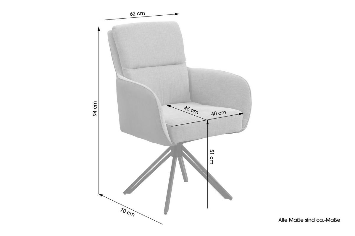 Stuhl TINO schwarz grau Metall Microfaser B/H/T: ca. 62x94x70 cm TINO - schwarz/grau (62,00/94,00/70,00cm) - byLIVING