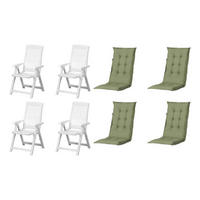 PROGARDEN,MADISON Klappsessel Set + Auflagen Tampa grün Kunststoff B/H/L: ca. 61x109x60 cm Tampa - weiß/grün (60,00/61,00/109,00cm) - PROGARDEN,MADISON