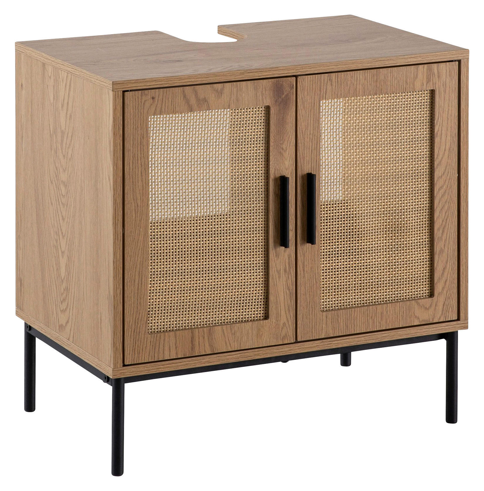 Waschbeckenunterschrank Eiche natur Optik B/H/T: ca. 60x60x40 cm Waschbeckenunterschrank - Eiche natur (60,00/60,00/40,00cm) - Wohnling