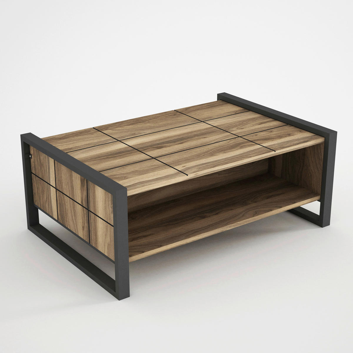 Couchtisch Lost walnuss Nachbildung B/H/T: ca. 94,4x38x64,5 cm Lost - walnuss (94,40/38,00/64,50cm) - moebel17