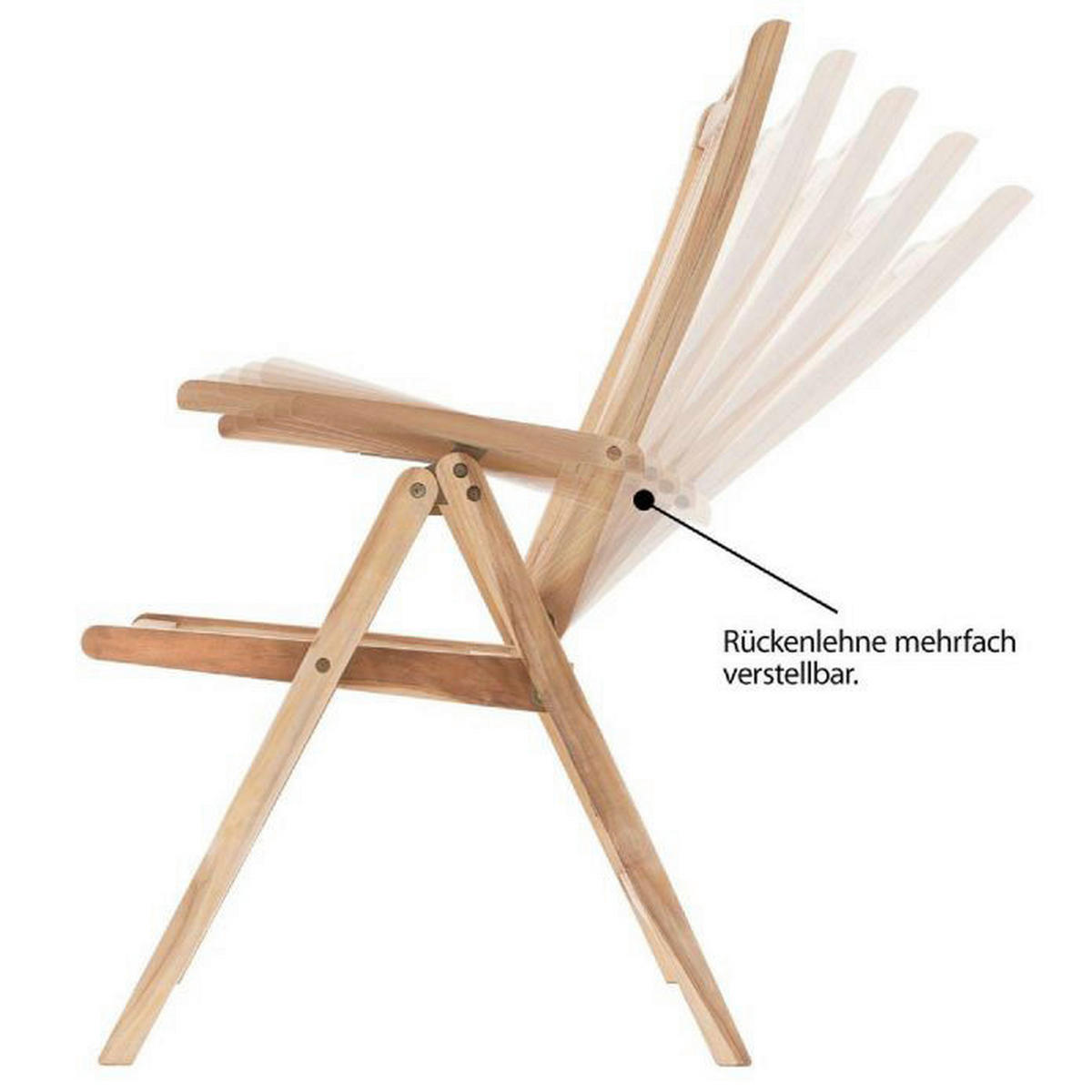 VCM Gartenstuhl braun Teakholz B/H/T: ca. 56x110x75 cm Gartenstuhl - braun (56,00/110,00/75,00cm) - VCM