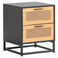 Nachtkonsole schwarz Eiche Optik B/H/T: ca. 45x55x45 cm Nachtkonsole - schwarz (45,00/55,00/45,00cm) - Wohnling