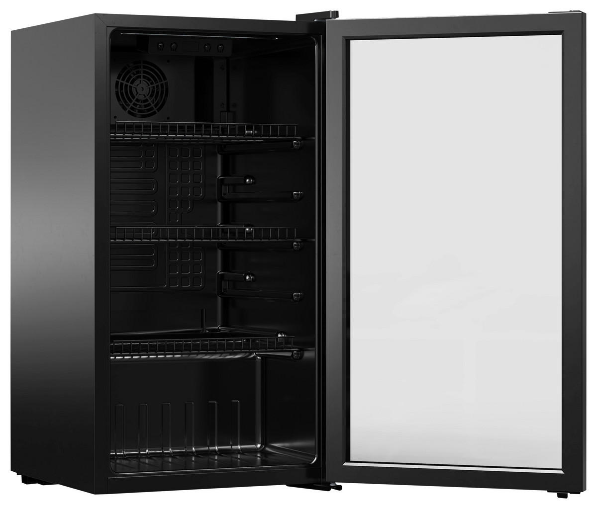 PKM Stand-Kühlschrank GKS83B schwarz B/H/T: ca. 44,5x83x47 cm Glastürkühlschrank GKS83B - schwarz (44,50/83,00/47,00cm) - PKM