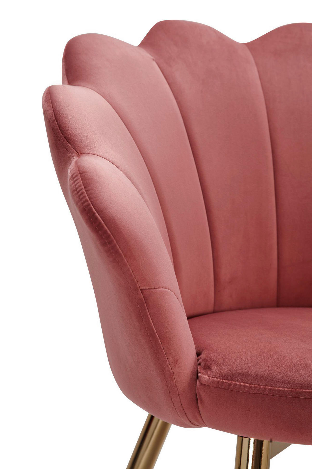 Stuhl rosa gold Stoff Eisen B/H/T: ca. 47,5x80x53 cm Esszimmerstuhl - gold/rosa (47,50/80,00/53,00cm) - Wohnling