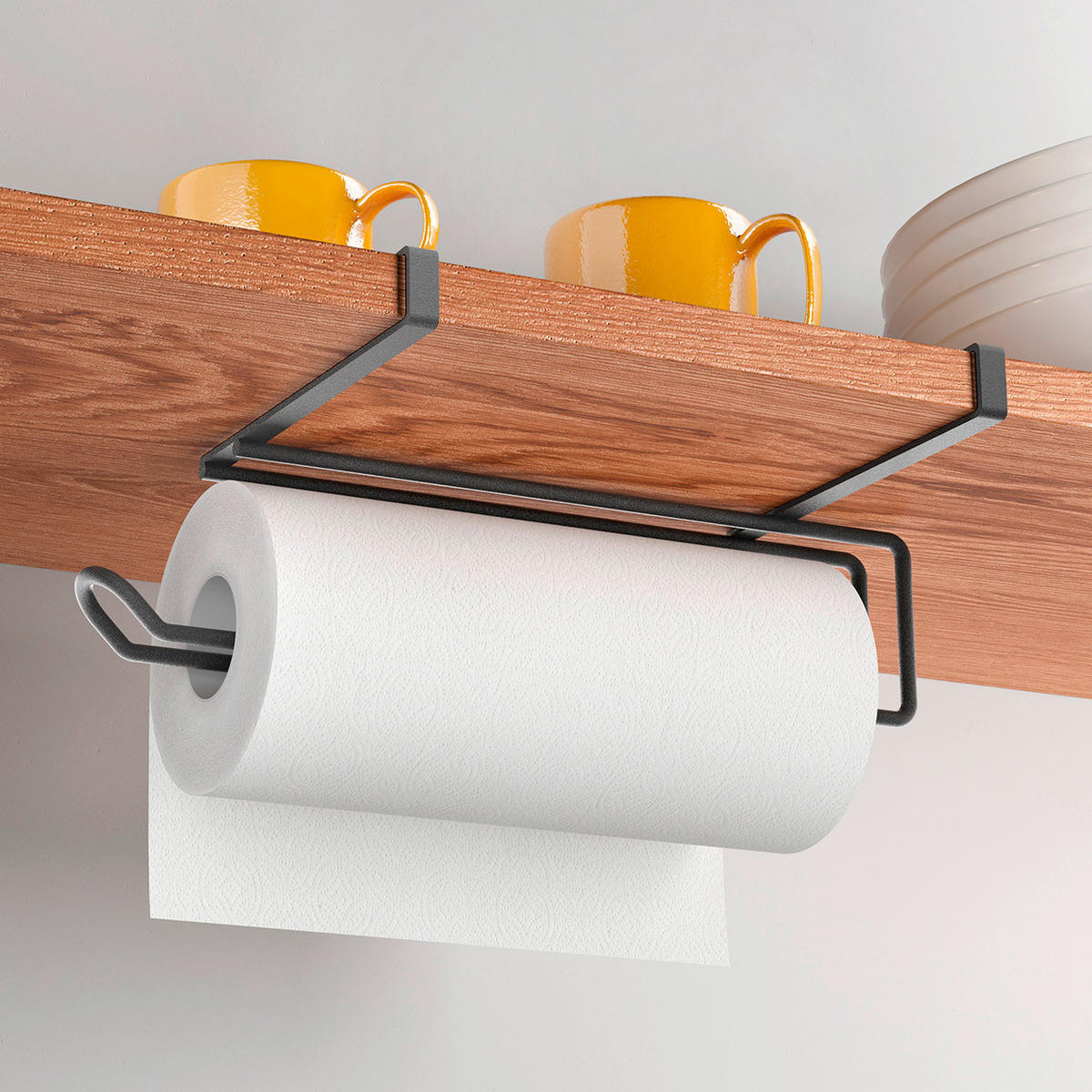 Metaltex Haushaltshelfer mattschwarz Metall B/H/L: ca. 18x10x35 cm Easy-Roll_Papierrollenhalter - mattschwarz (35,00/18,00/10,00cm) - Metaltex