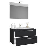 Waschplatz 3tlg-Badinos weiß schwarz B/H/T: ca. 80x50x46 cm 3tlg-Badinos - weiß/schwarz (80,00/50,00/46,00cm) - VCM Möbel