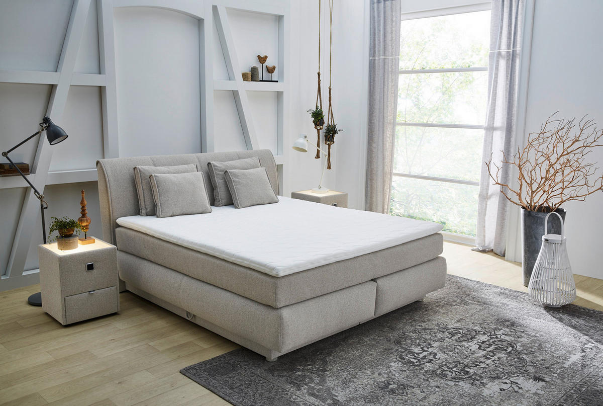 Boxspringbett  beige Liegefläche B/L: ca. 180x200 cm Carla_Boxspringbett - beige (190,00/113,00/220,00cm)