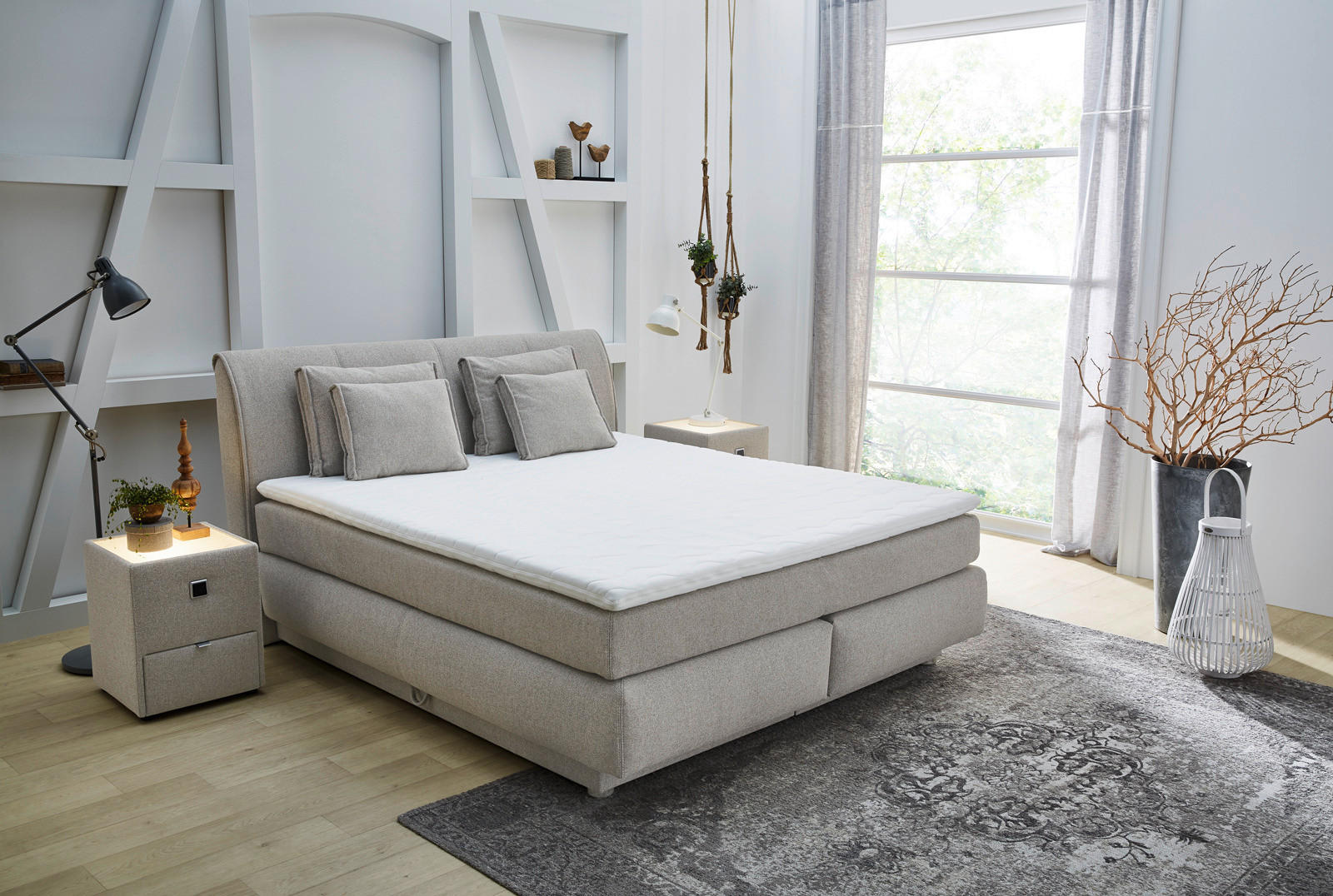 Thumbnail - Boxspringbett  beige Liegefläche B/L: ca. 180x200 cm