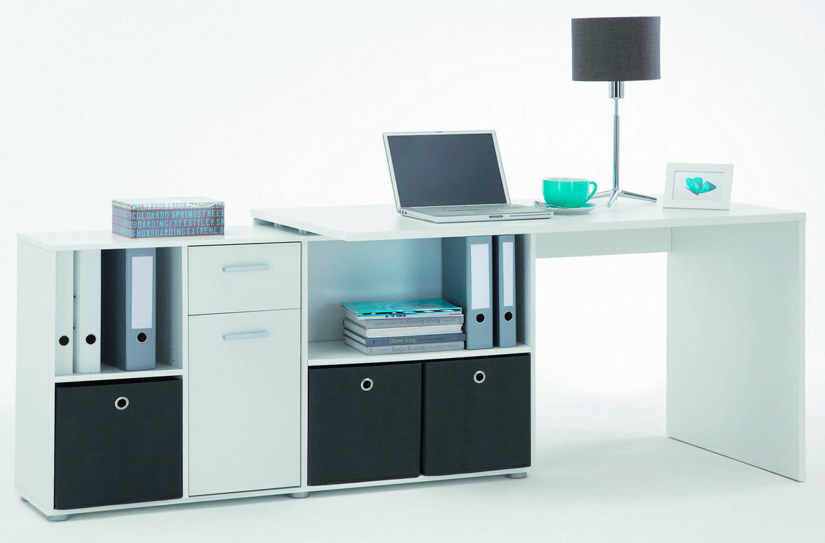 Schreibtisch  weiß B/H/T: ca. 136x74x66,5 cm Lexo_Schreibtisch 353-001 - weiß (136,00/74,00/66,50cm)