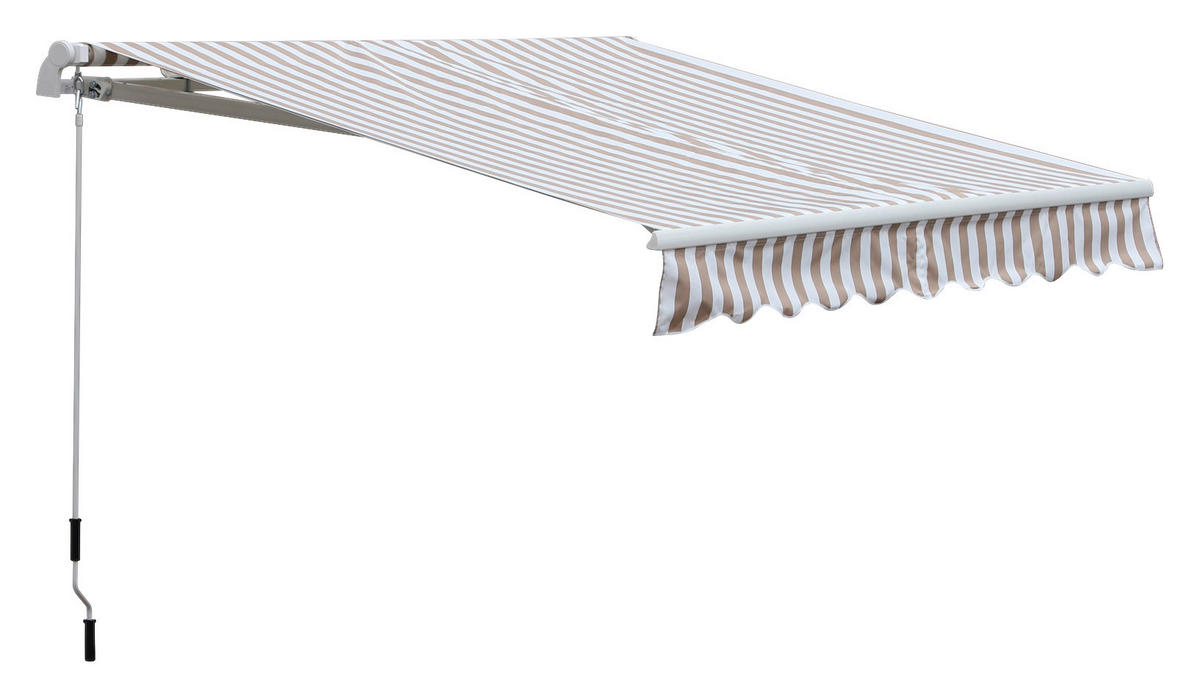 Outsunny Markise beige Markise - beige/weiß - Outsunny
