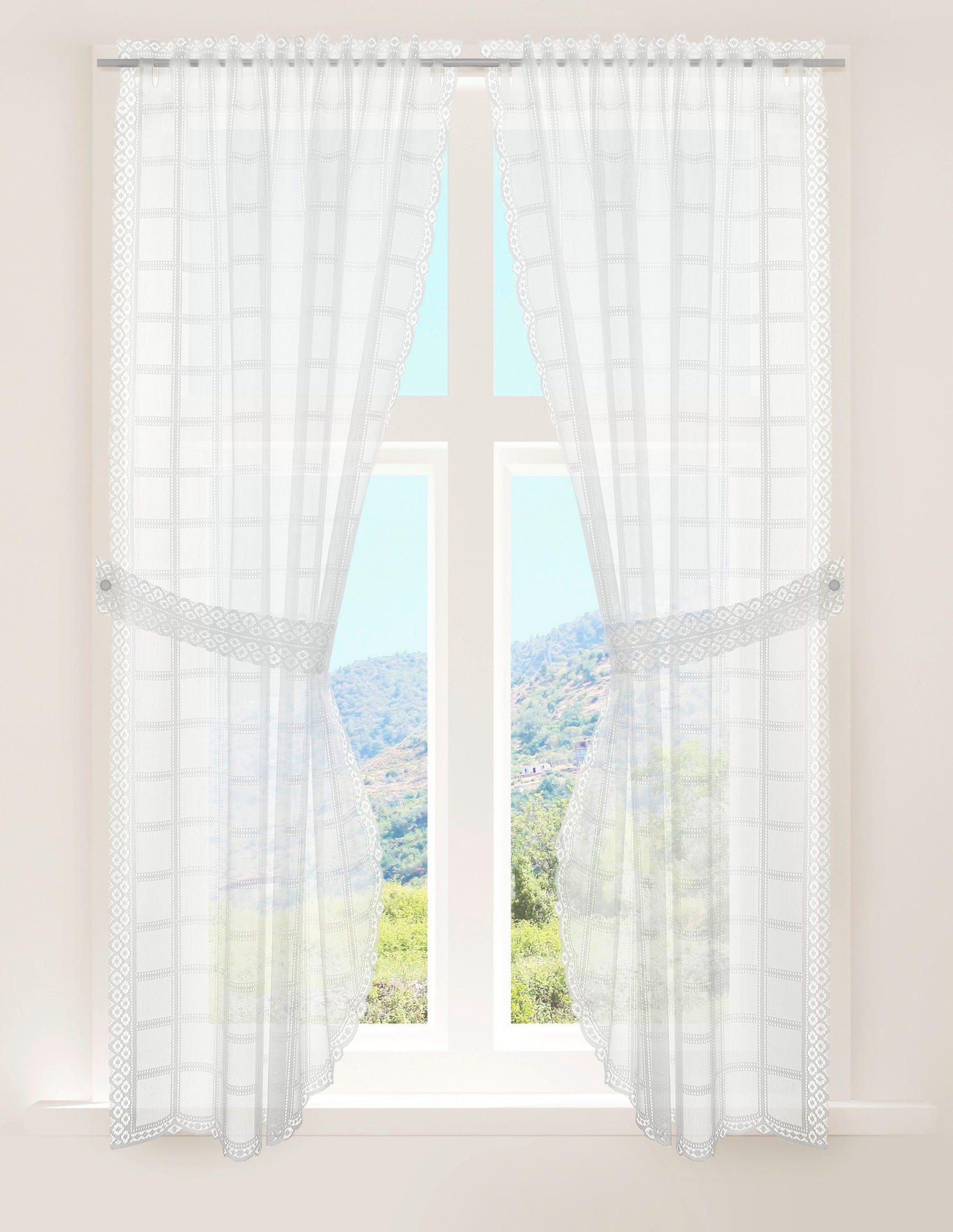 creative lifestyle Landhausgardine Tirol weiß B/L: ca. 90x160 cm Tirol - weiß (90,00/160,00cm) - creative lifestyle