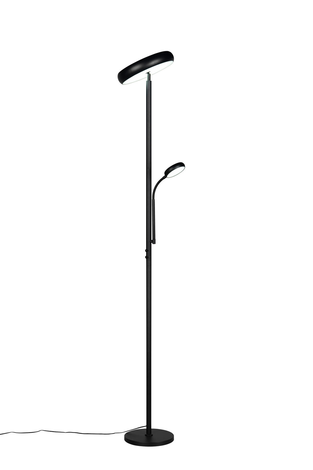 Reality LED Stehleuchte mattschwarz Metall H: ca. 183 cm 1 Brennstellen Palermo - mattschwarz (183,00cm) - Reality