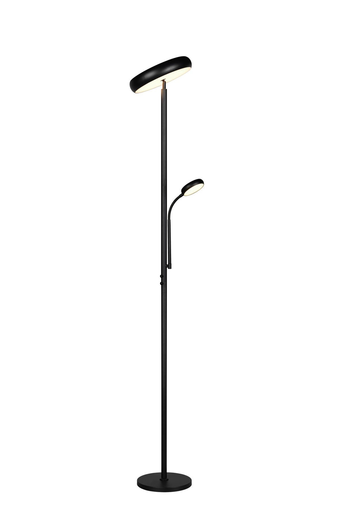 Reality LED Stehleuchte mattschwarz Metall H: ca. 183 cm 1 Brennstellen Palermo - mattschwarz (183,00cm) - Reality
