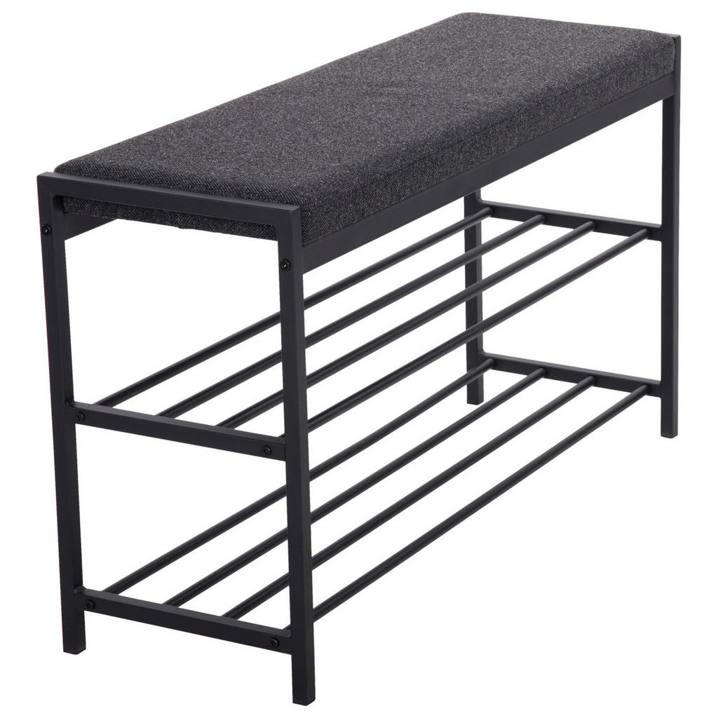 Thumbnail - Schuhregal Janne schwarz Metall B/H/T: ca. 90x50x30 cm