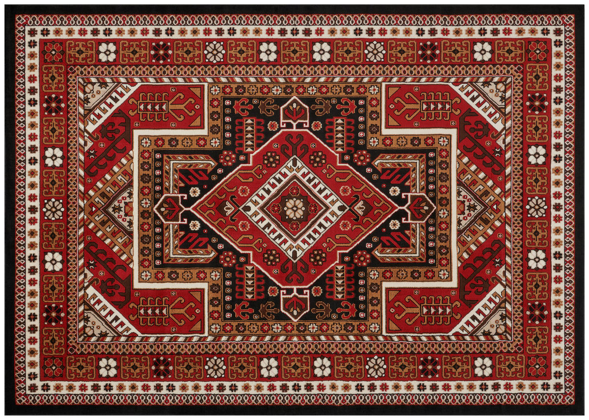 Merinos Teppich Mosso schwarz B/L: ca. 200x280 cm Mosso - rot/schwarz (200,00/280,00cm) - Merinos