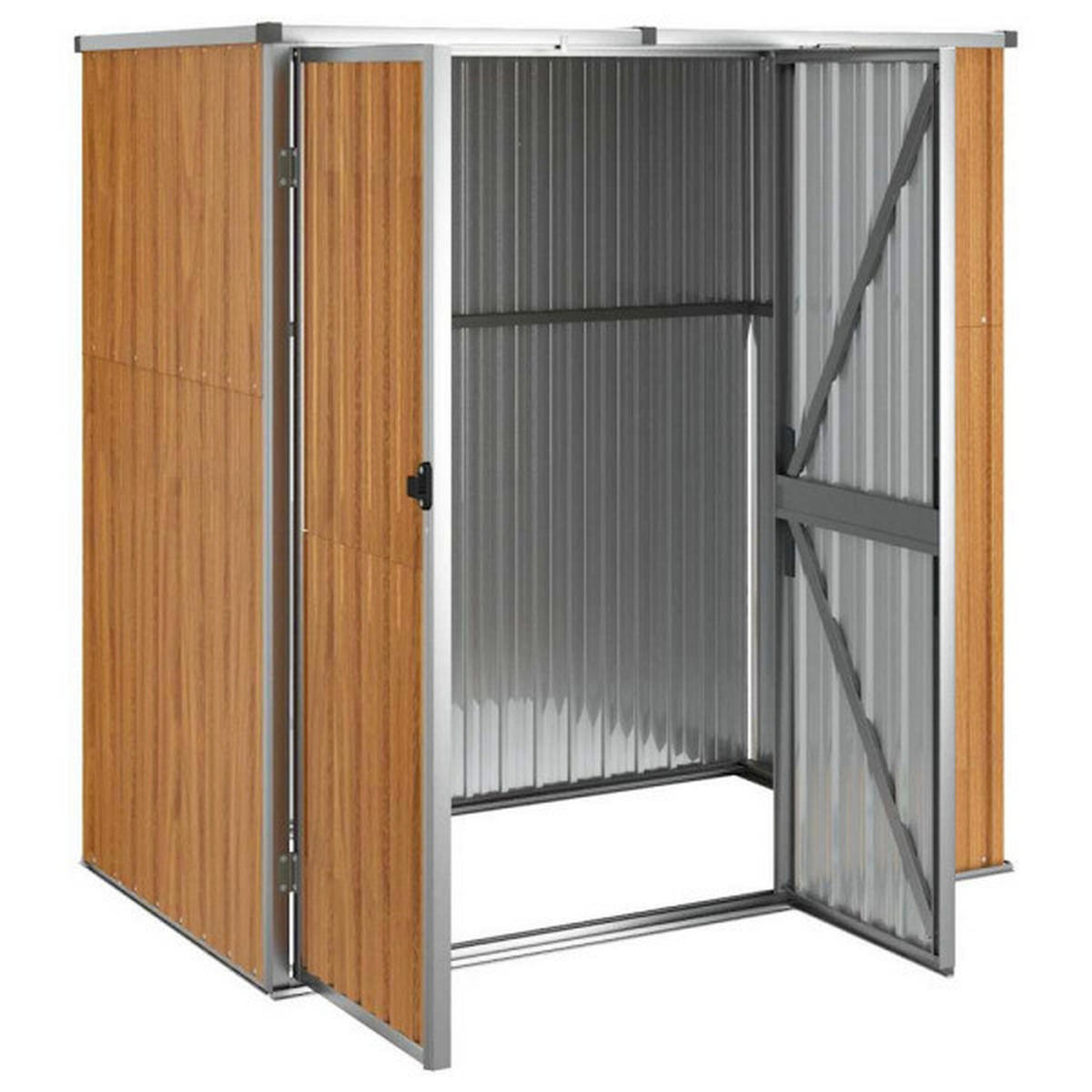 VidaXL Geräteschuppen braun Stahl B/H/T: ca. 161x161x89 cm Geräteschuppen - braun (161,00/161,00/89,00cm) - VidaXL