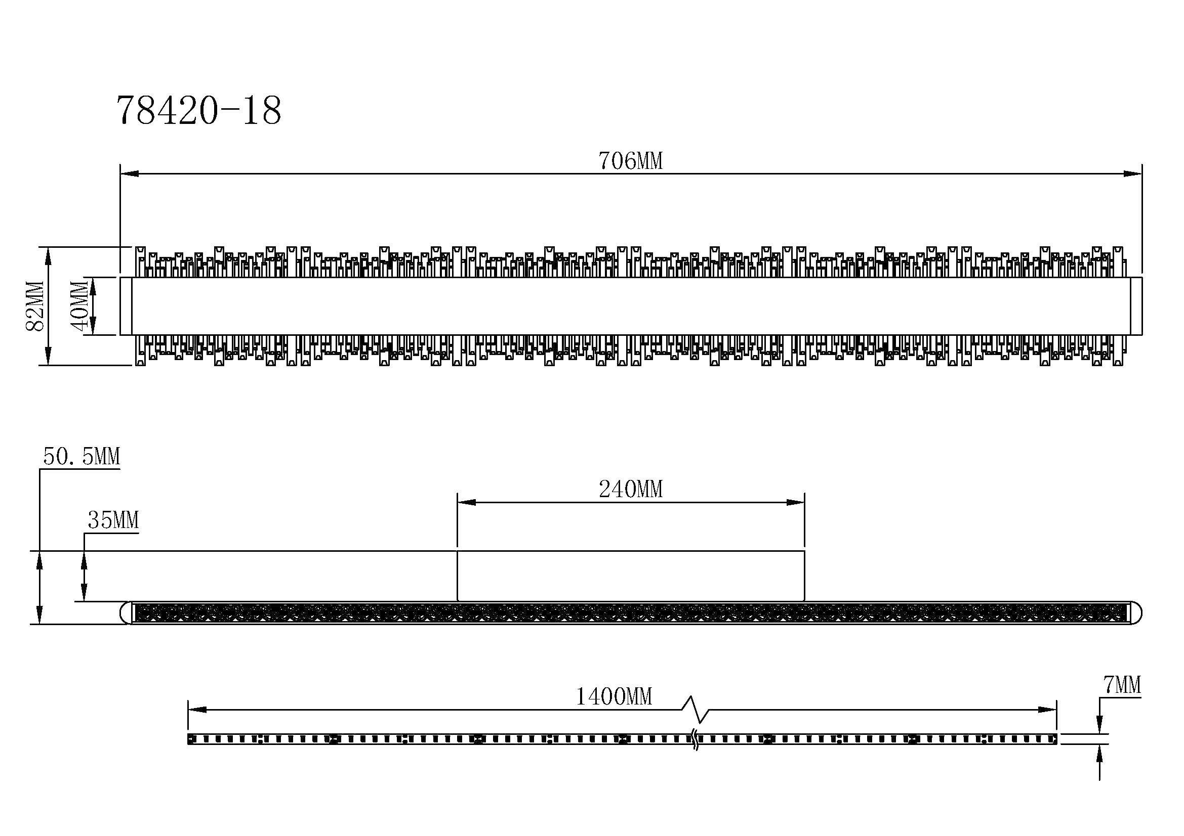 GLOBO Wandleuchte schwarz grau Aluminium Metall B/H/L: ca. 6,5x76,5x14,5 cm Wandleuchte-Stalagmita - schwarz/grau (14,50/6,50/76,50cm) - GLOBO