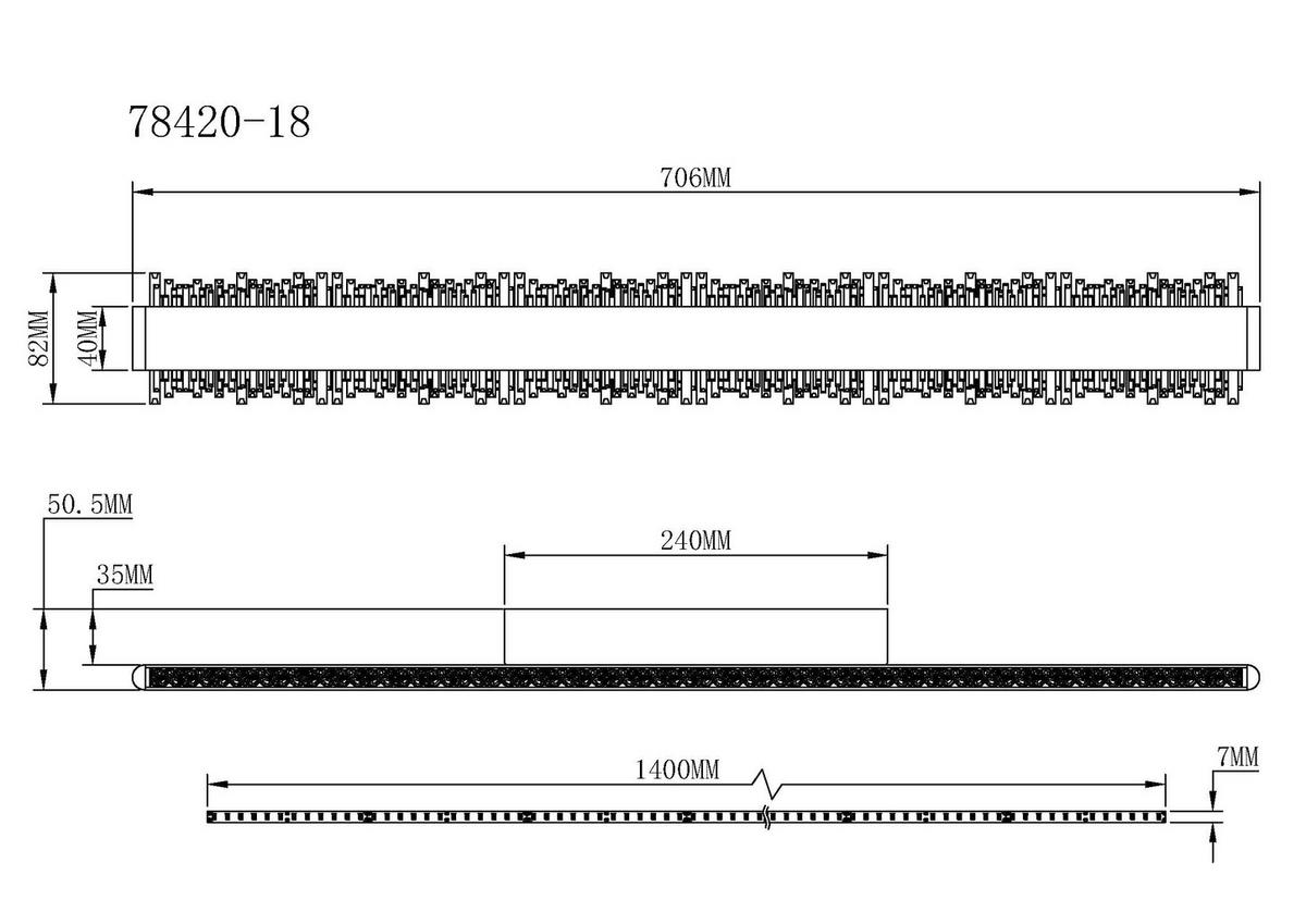 GLOBO Wandleuchte schwarz grau Aluminium Metall B/H/L: ca. 6,5x76,5x14,5 cm Wandleuchte-Stalagmita - schwarz/grau (14,50/6,50/76,50cm) - GLOBO