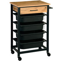 Kesper Küchenwagen natur Spanplatte B/H/T: ca. 47x85x37 cm Küchenwagen - natur/schwarz (47,00/85,00/37,00cm) - Kesper