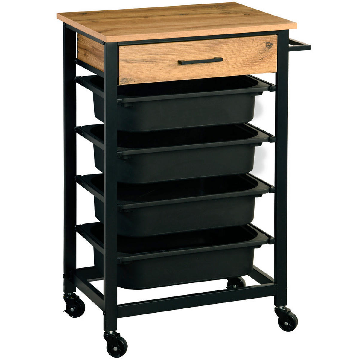 Kesper Küchenwagen natur Spanplatte B/H/T: ca. 47x85x37 cm Küchenwagen - natur/schwarz (47,00/85,00/37,00cm) - Kesper