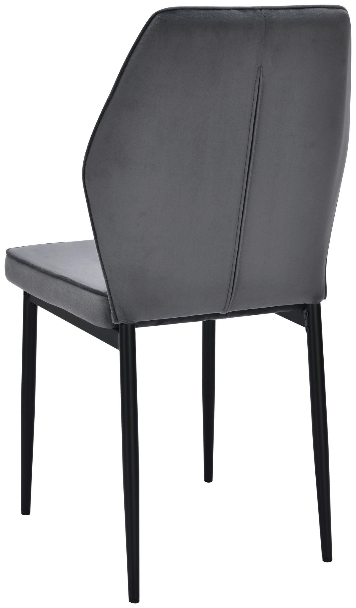 Stuhl Jimmy dunkelgrau Samtoptik B/H/T: ca. 42x87,5x57 cm Jimmy - schwarz/dunkelgrau (42,00/87,50/57,00cm)