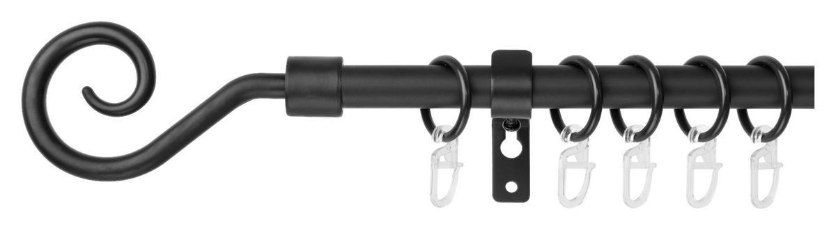Gardinenstange Kringel Kringel - schwarz (0,16cm) - LICHTBLICK