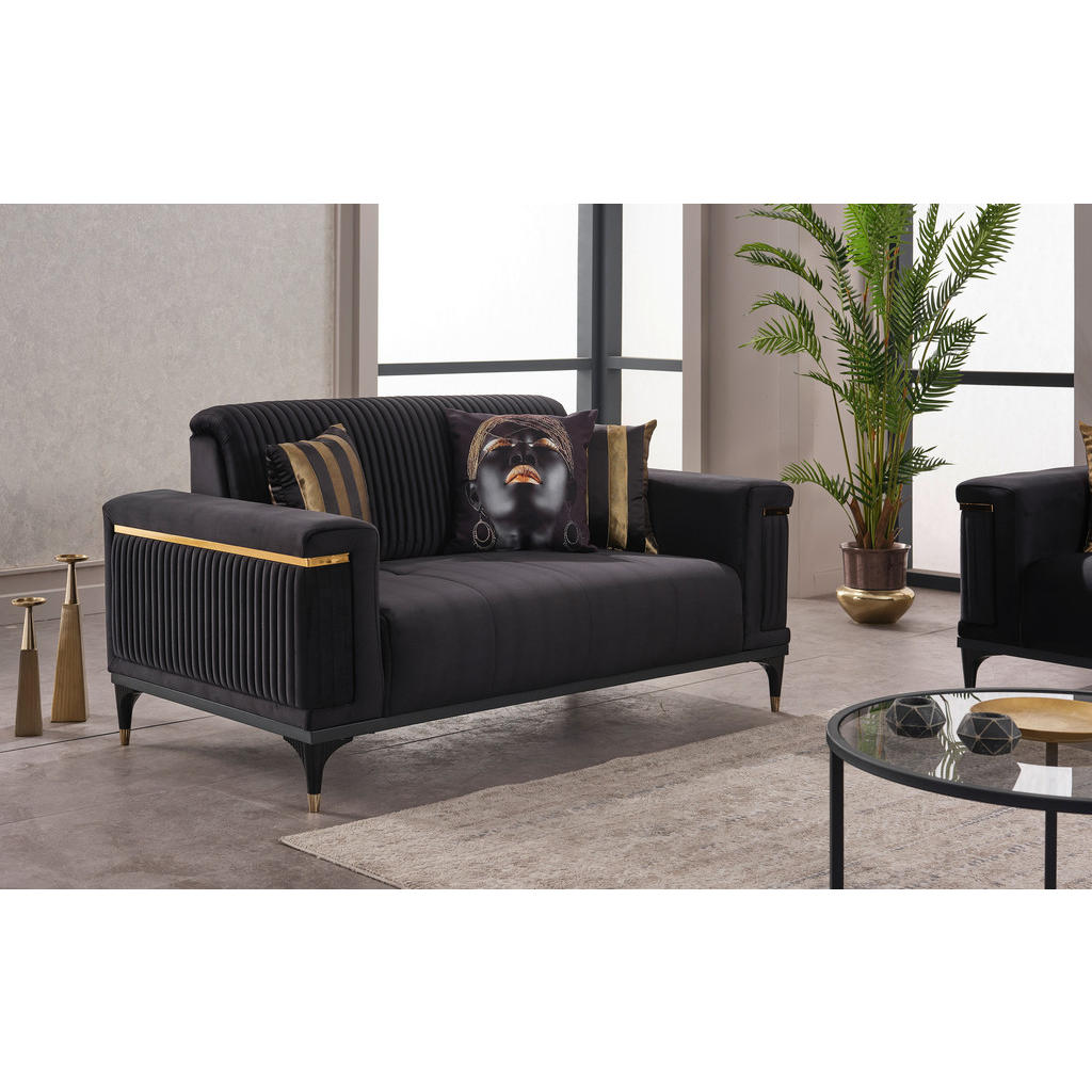 Thumbnail - Sofa 3-2-1 Quanto schwarz Microfaser