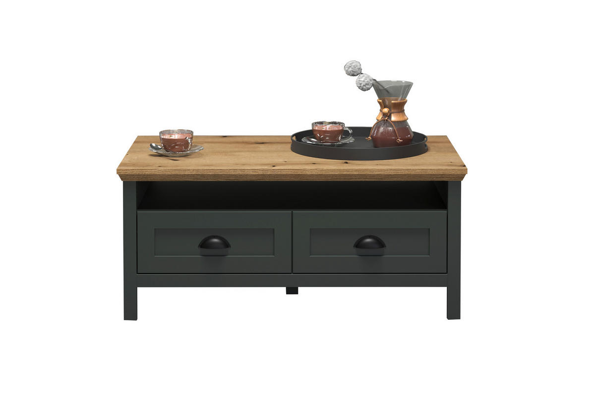 Couchtisch Stanton tannengrün Eiche Evoke Coast Nachbildung B/H/T: ca. 101x45x60 cm Stanton - Eiche/tannengrün (101,00/45,00/60,00cm)