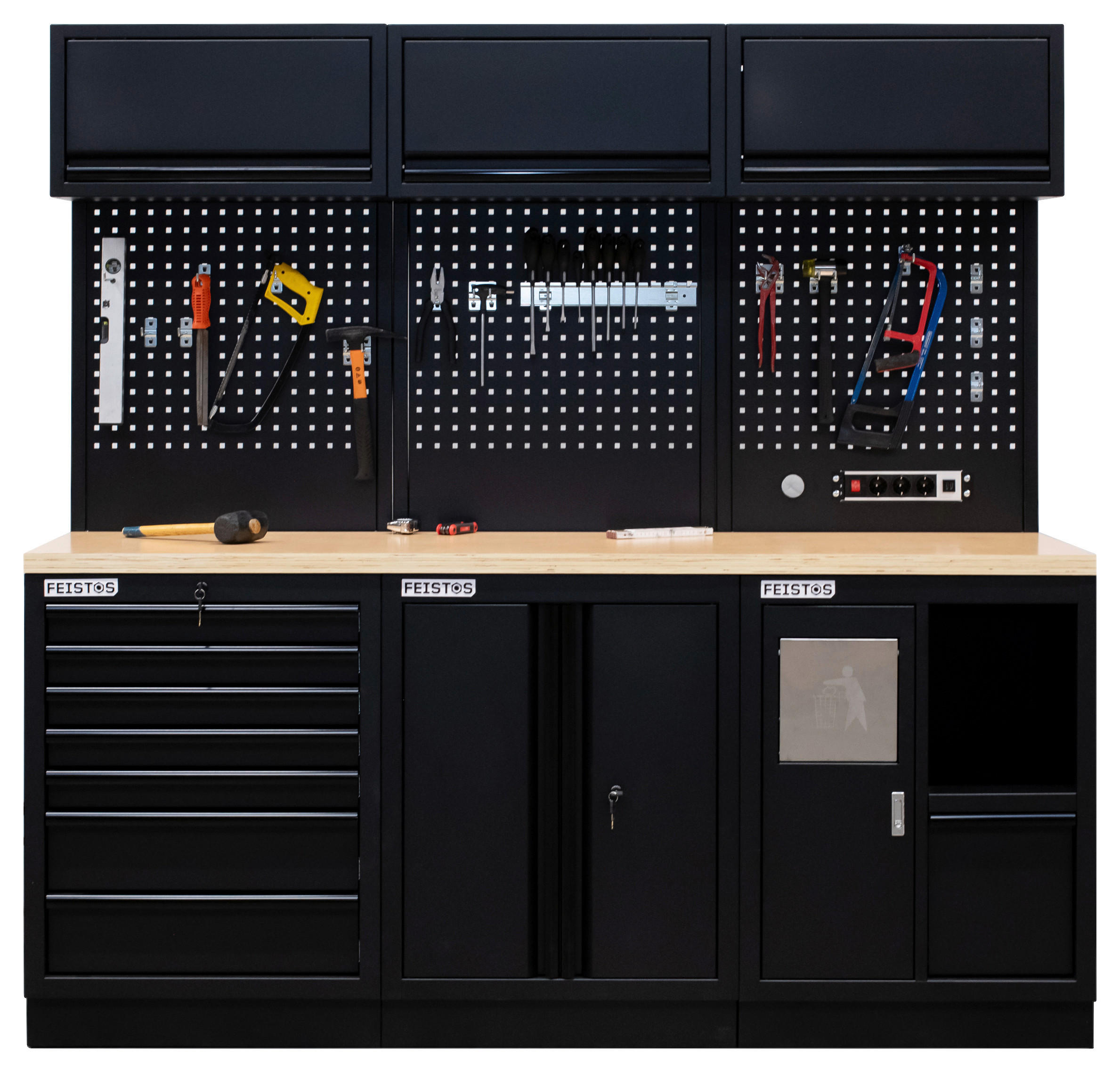 Werkzeugschrank EOS Blackline schwarz B/H/L: ca. 204x200x61 cm EOS Blackline - schwarz (61,00/204,00/200,00cm) - Feistos