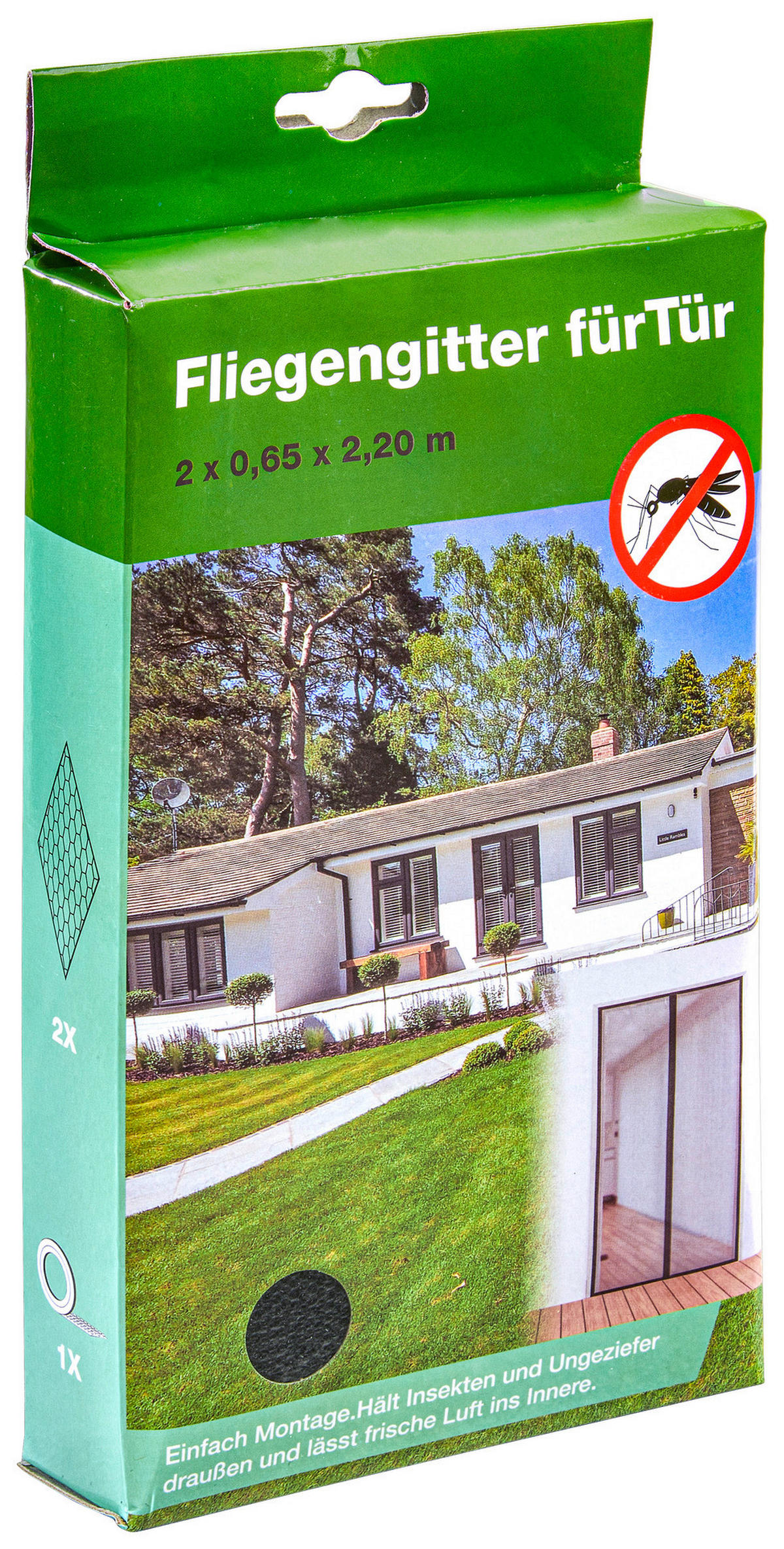 POCOline Fliegengitter schwarz H: ca. 220 cm Fliegengitter_Tür 0,65x2,2m - schwarz (220,00cm) - POCOline