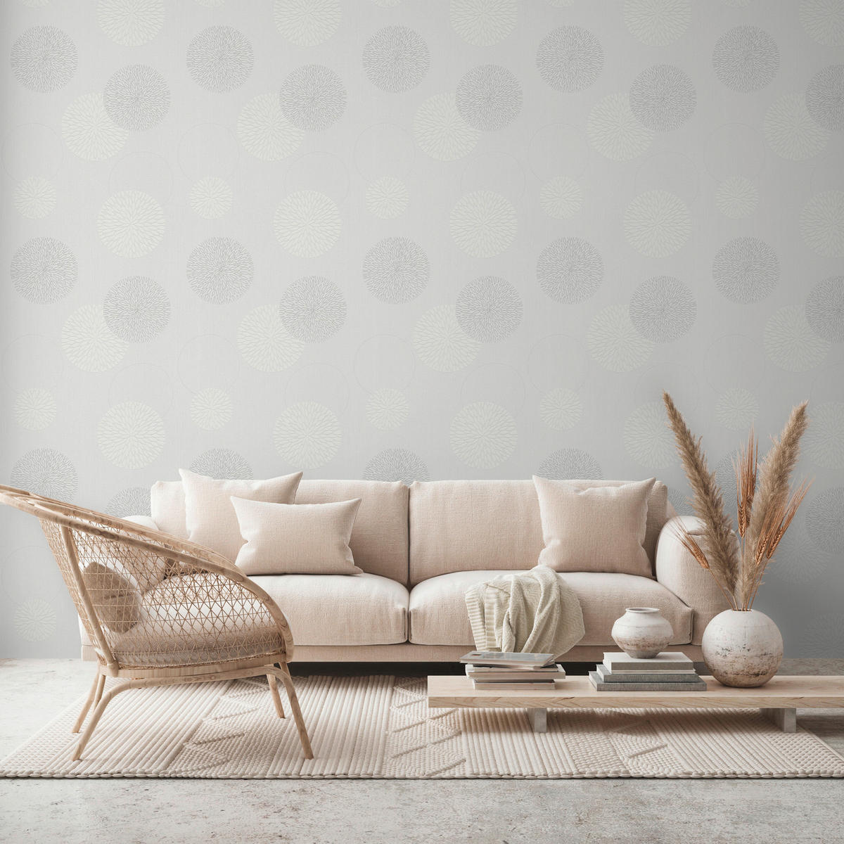 A.S.Creation Vliestapete Black & White Punkte creme B/L: ca. 53x1005 cm Black & White - creme (53,00/1005,00cm) - A.S.Creation