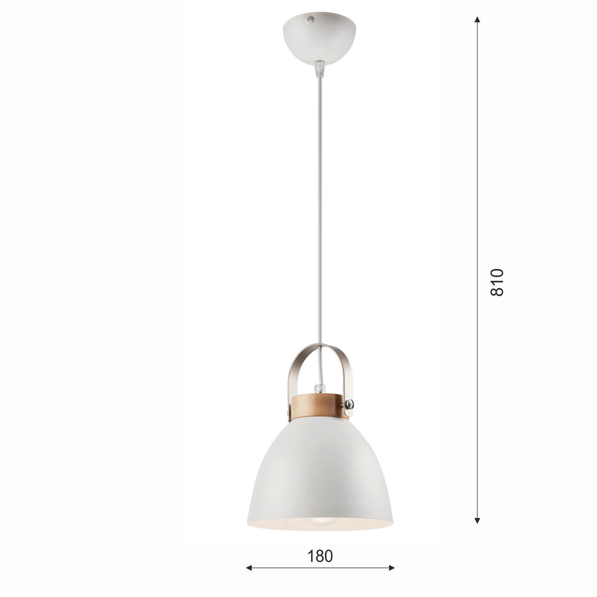 Lamkur Pendelleuchte DANIELLE 31798 weiß Holz Stahl H/L: ca. 81x18 cm E27 1 Brennstellen Danielle - weiß (18,00cm) - Lamkur