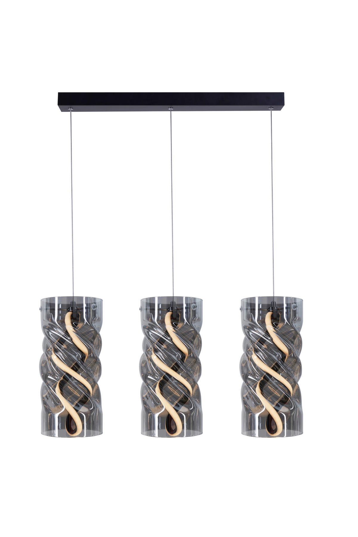 Pendelleuchte schwarz Metall Glas PVC B/H/L: ca. 14x120x68 cm LED-Pendelleuchte_Isabella - schwarz (68,00/14,00/120,00cm)