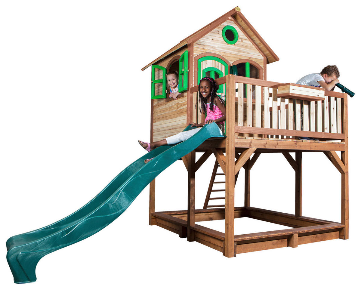 AXI Spielhaus Liam braun B/H/L: ca. 377x291x255 cm Liam - braun/grün (255,00/377,00/291,00cm) - AXI