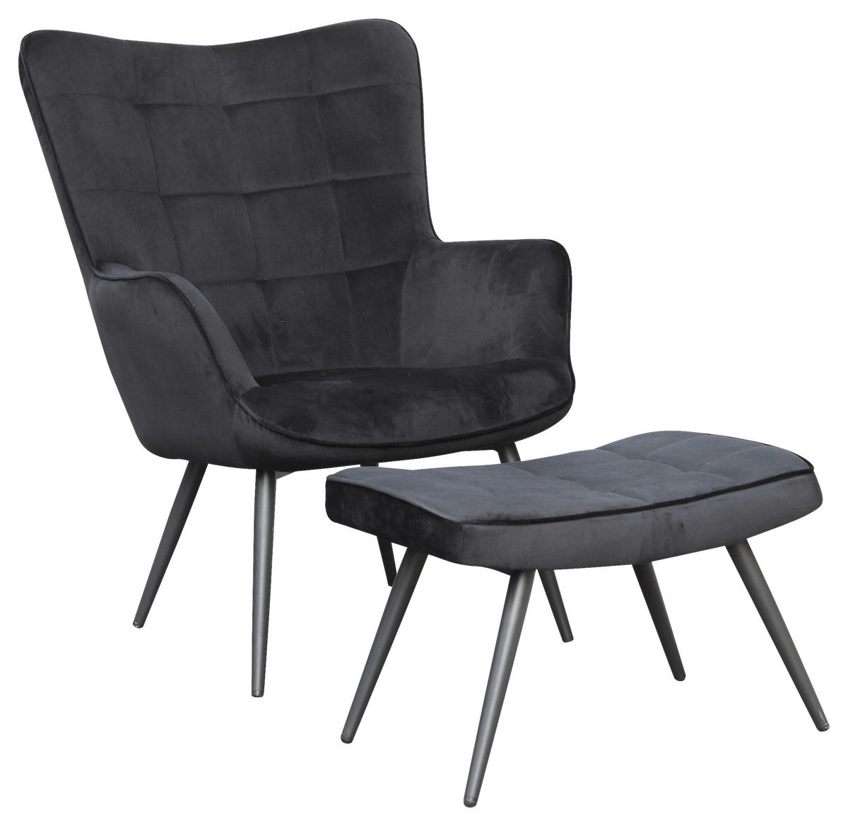 byLIVING Sessel UTA schwarz schwarz Stoff Metall B/H/T: ca. 72x97x80 cm UTA - schwarz (72,00/97,00/80,00cm) - byLIVING