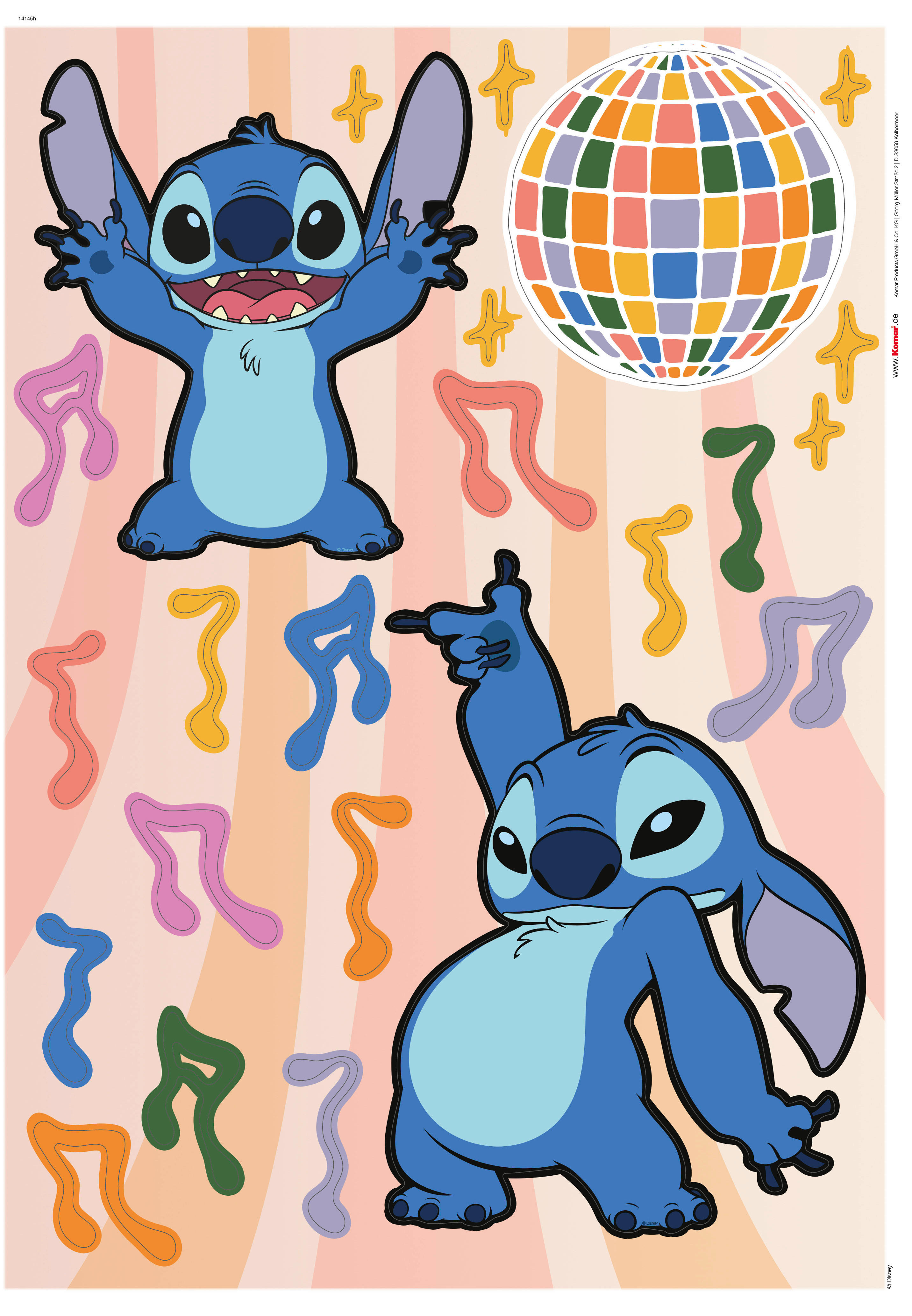 Komar Wandtattoo Stitch Music  Stitch Music B/L: ca. 50x70 cm Stitch Music - (50,00/70,00cm) - Komar