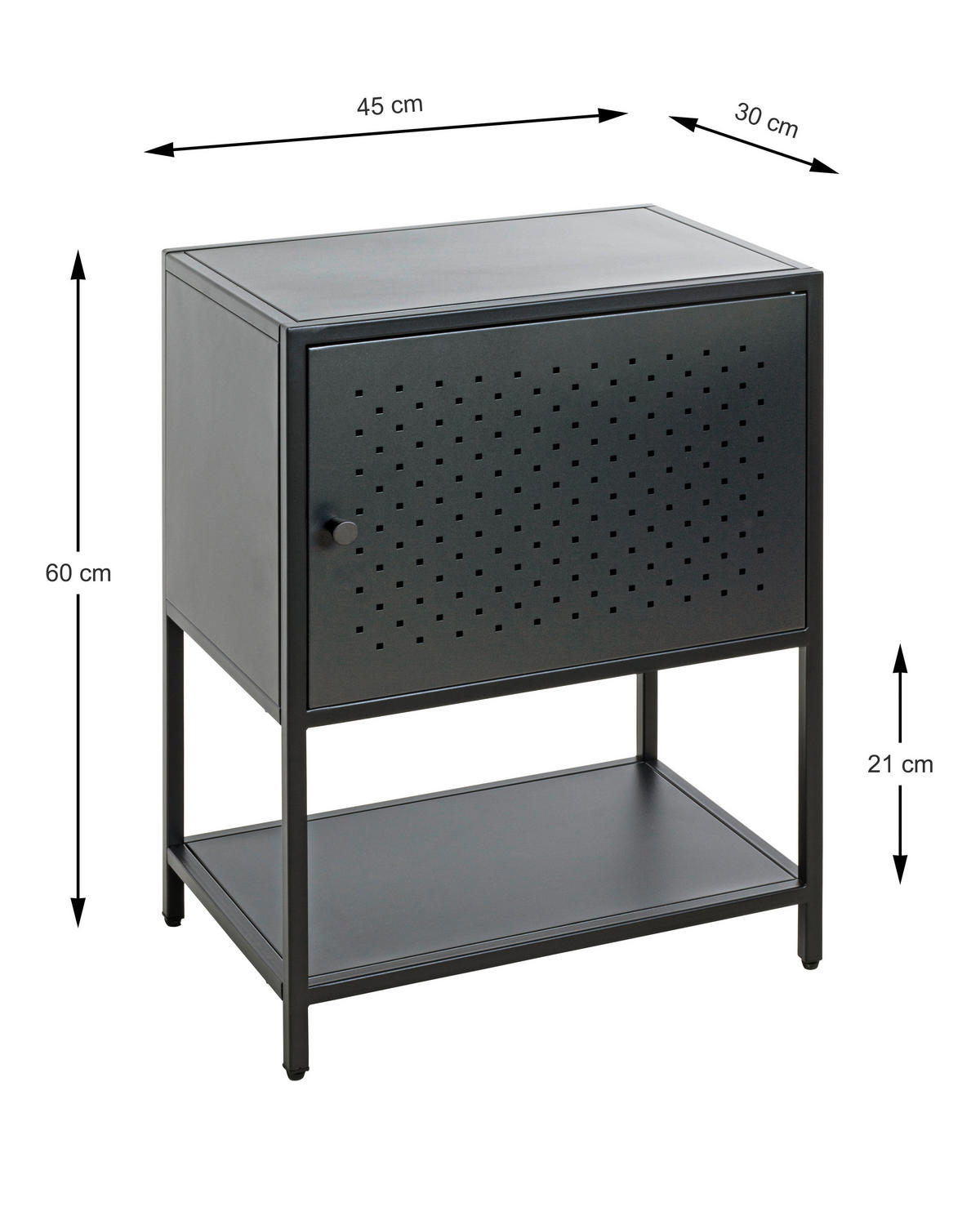 Beistelltisch  schwarz B/H/T: ca. 45x61x32 cm Houston_11_Beistlltisch 52548 - schwarz (45,00/61,00/32,00cm)