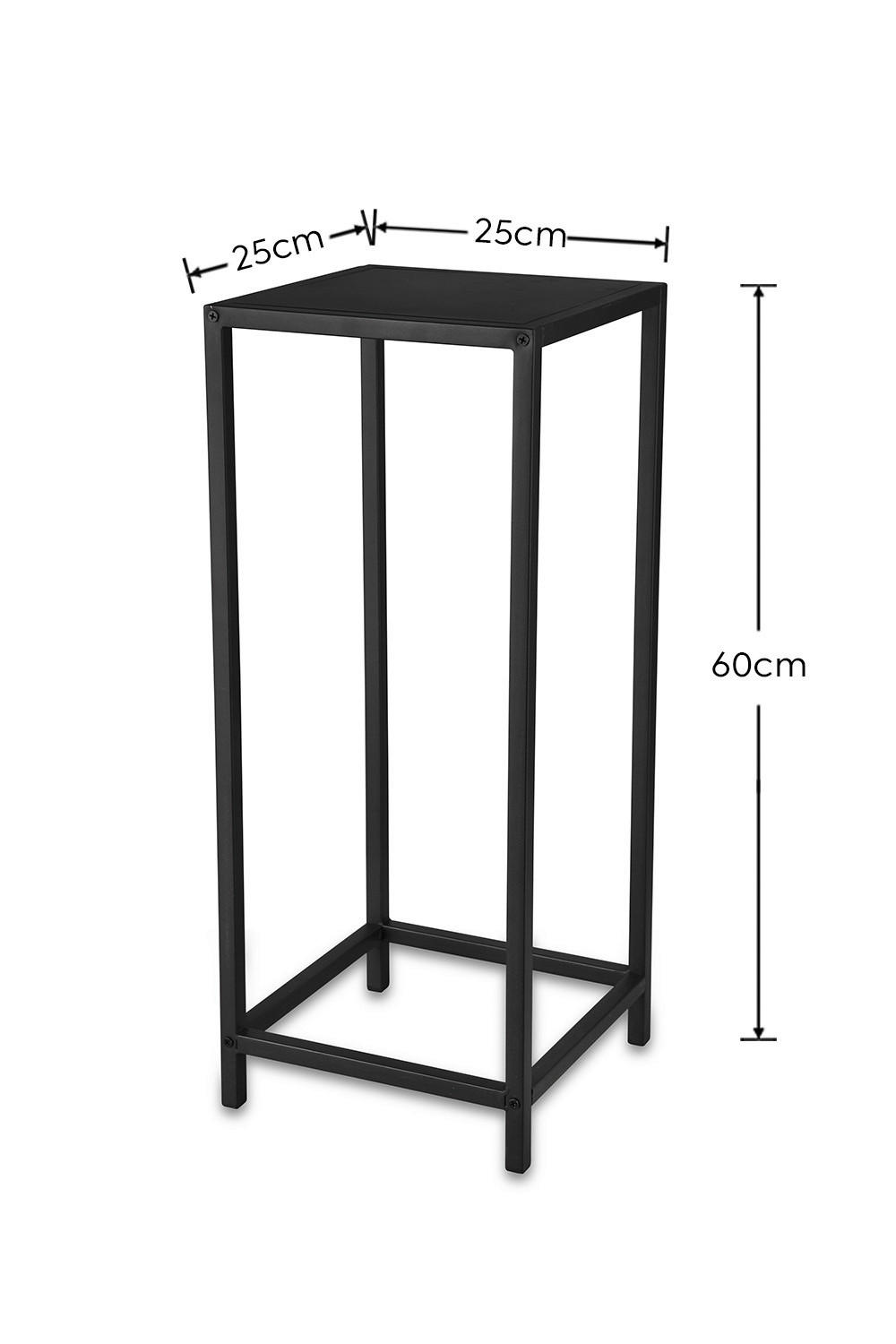 Beistelltisch Vera schwarz lackiert Metall B/H/T: ca. 25x60x25 cm Vera - schwarz (25,00/60,00/25,00cm)