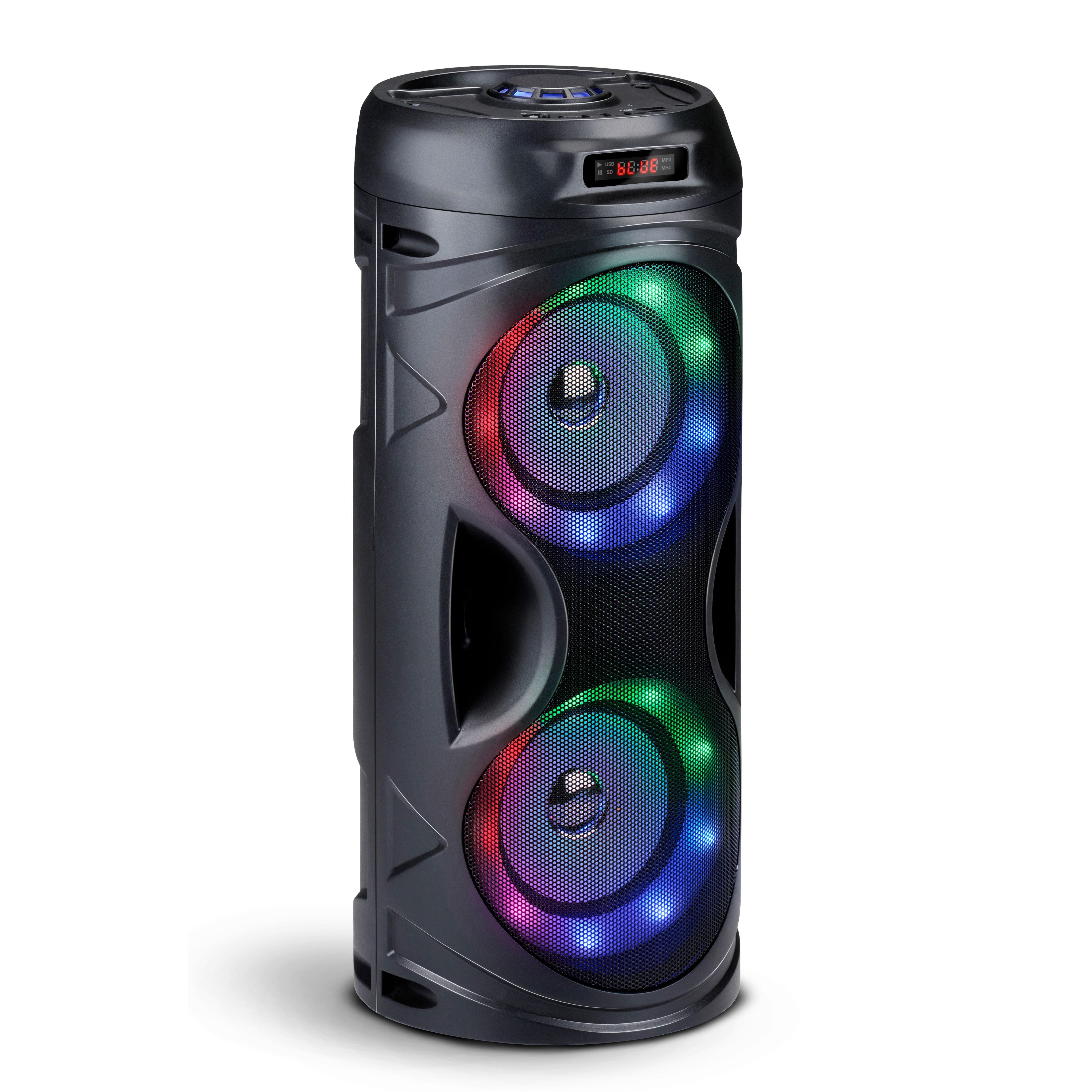 Lautsprecher schwarz Bluetooth-LED-Partylautsprecher - schwarz