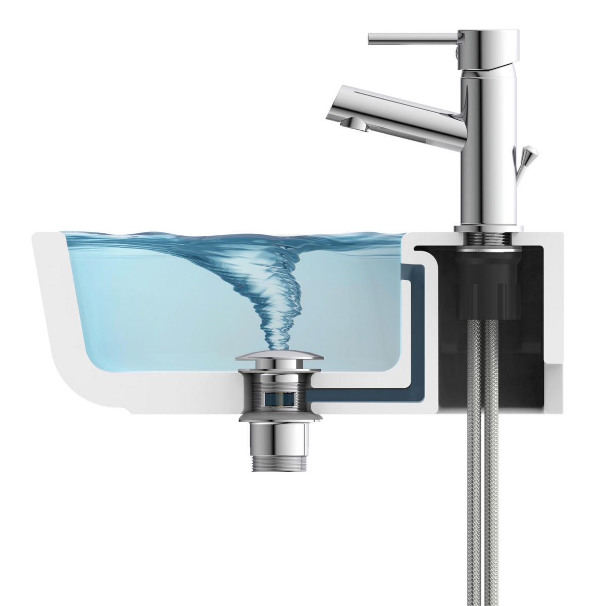 Sanitärinstallation Chrom Ablaufventil_mit_Überlauf_DAV-1WK - Chrom (12,90/7,60/18,80cm) - Kirchhoff