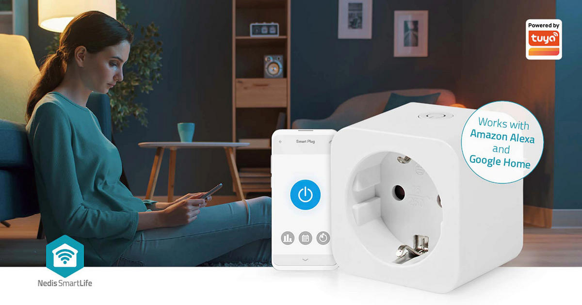 Nedis Smart-Stecker weiß Kunststoff B/H/L: ca. 5,47x8,25x5,47 cm SmartLife - weiß (5,47/5,47/8,25cm) - Nedis
